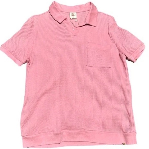 Dandy Del Mar Cannes Shirt Waffle Knit Pink Spanish Rose Short Sleeve XL - Picture 3 of 9
